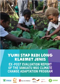 Ex-Post Evaluation Report of the Vanuatu NGO Climate Change Adaption Program