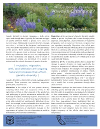 Mutation, Migration, Drift, and Selection Are Ongoing Natural Processes That