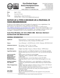 Notice of a Type Ii Decision on a Proposal in Your Neighborhood