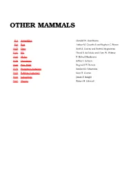 Other Mammals Table of Contents