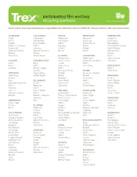 Participating Film and Bag Recycling Partners Trex.Com/Recycling
