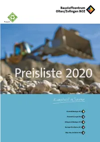 Preisliste 2020