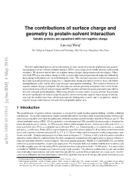 The Contributions of Surface Charge and Geometry to Protein-Solvent Interaction Arxiv:1605.01155V1 [Q-Bio.BM] 4 May 2016