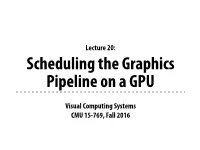 Visual Computing Systems CMU 15-769, Fall 2016 Lecture