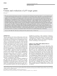 Census and Evaluation of P53 Target Genes