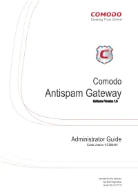 Comodo Antispam Gateway Software Version 1.5