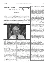 Frank Nabarro: a Journey Through Science and Society