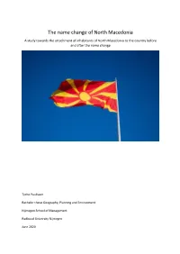 The Name Change of North Macedonia