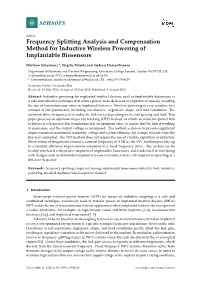 Frequency Splitting Analysis and Compensation Method for Inductive Wireless Powering of Implantable Biosensors