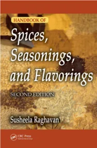 HANDBOOK of Spices, Seasonings, and Flavorings SECOND EDITION