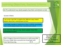 Learning Objective, Success Criteria…