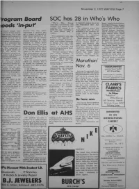 Program Board Needs 'In-Put' Don Ellis at A.H.S