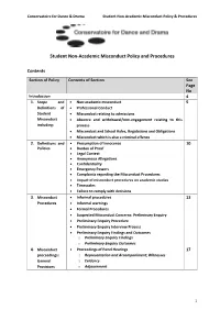 Student Non-Academic Misconduct Policy and Procedures