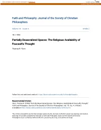 The Religious Availability of Foucault's Thought