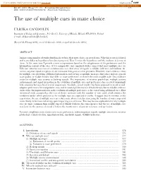 The Use of Multiple Cues in Mate Choice