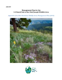 Appendix-Management Plan for the 4-0 Ranch Unit of the Chief