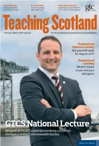 GTCS National Lecture Glasgow 2014 CEO, David Grevemberg, Considers the Legacy of the Commonwealth Games