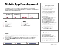 Mobile App Development SEQUENCING & COURSE PLAN