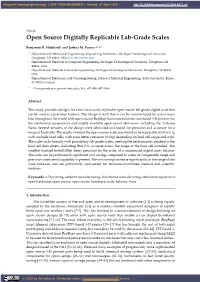 Open Source Digitally Replicable Lab-Grade Scales