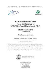 Rainforest Meets Reef: Joint Conference of CRC Reef and Rainforest CRC