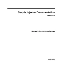 Simple Injector Documentation Release 5