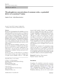 The Phosphorus Concentration of Common Rocks—A Potential Driver of Ecosystem P Status