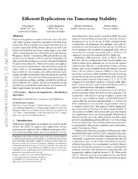 Efficient Replication Via Timestamp Stability