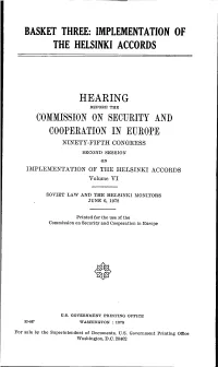 Implementation of the Helsinki Accords