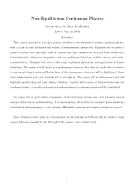 Non-Equilibrium Continuum Physics