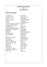 Repertoireauszug 2019 RIKI Piano & Vocals Songs Für Trauungen