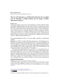 The Use of Fortification As a Political Instrument by the Ayyubids and the Mamluks in Bila≠D Al-Sha≠M and in Egypt (Twelfth- Thirteenth Centuries)