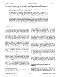 An Experimental and Numerical Study of Parasitic Capillary Waves Alexey V