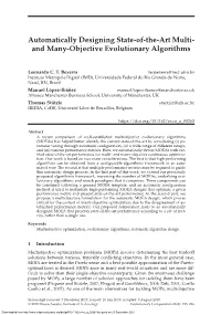 And Many-Objective Evolutionary Algorithms