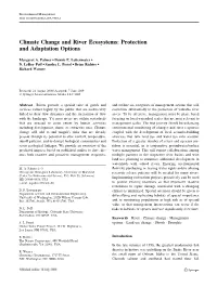 Climate Change and River Ecosystems: Protection and Adaptation Options