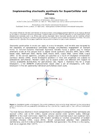 Implementing Stochastic Synthesis for Supercollider and Iphone