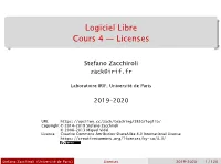 Logiciel Libre Cours 4 — Licenses