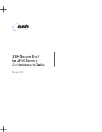 SSH Secure Shell for UNIX Servers Administrator's Guide