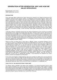 Why and How We Value Open Space