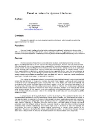 Facet: a Pattern for Dynamic Interfaces