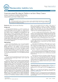 Gastrointestinal Bleeding in Children Can Have Many Causes