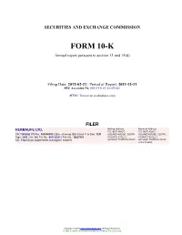 HERBALIFE LTD. Form 10-K Annual Report Filed 2012-02-21