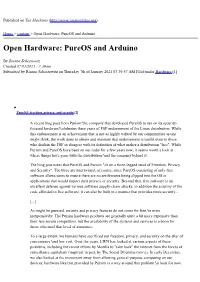 Open Hardware: Pureos and Arduino