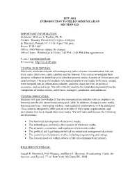 Rtv 3001 Introduction to Telecommunication Section 4324