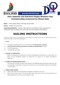 Sailing Instructions