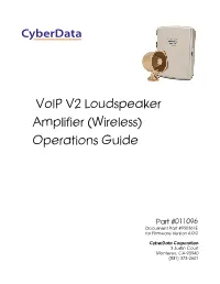 Voip V2 Loudspeaker Amplifier (Wireless) Operations Guide