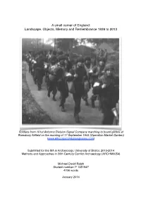 A Small Corner of England: Landscape, Objects, Memory And