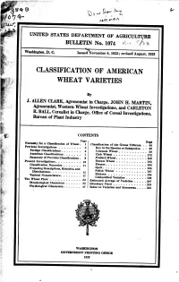 Classification of American Wheat Varieties