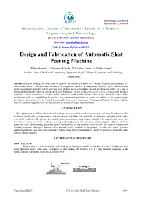 Design and Fabrication of Automatic Shot Peening Machine