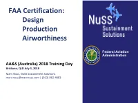FAA Certification: Design Production Airworthiness
