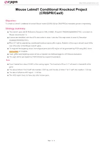 Mouse Letmd1 Conditional Knockout Project (CRISPR/Cas9)